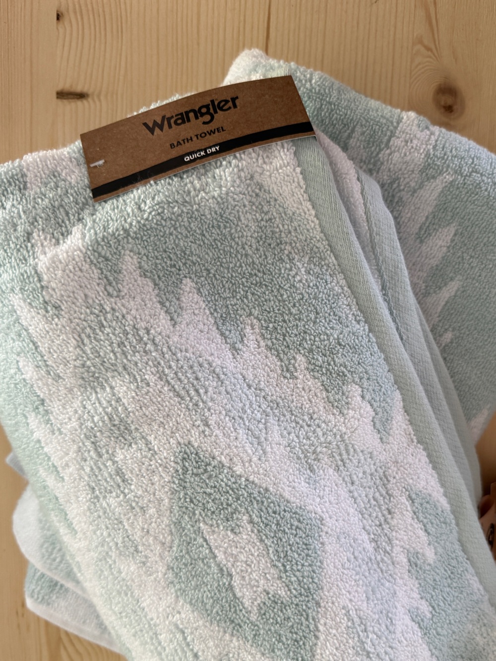 Set of TWO NWT Wrangler Aztec print bath towel